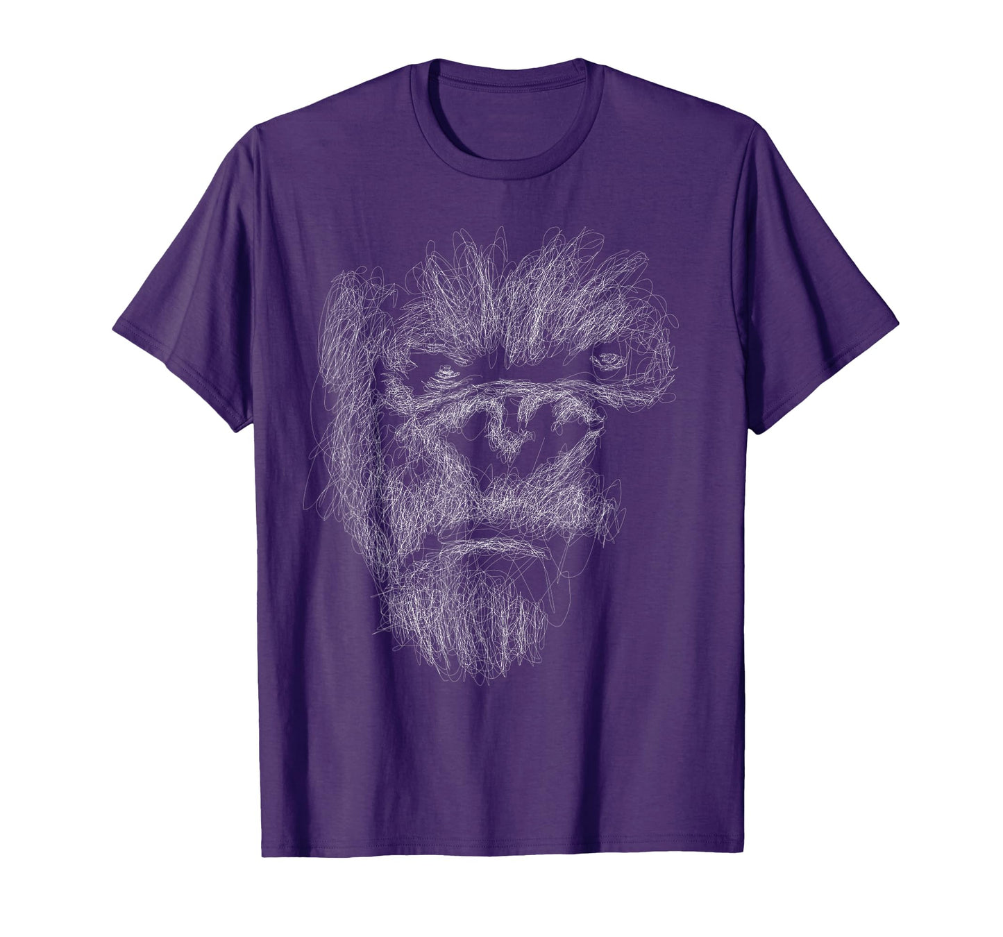gorilla head scribble art face for lover Silverback animal T-Shirt