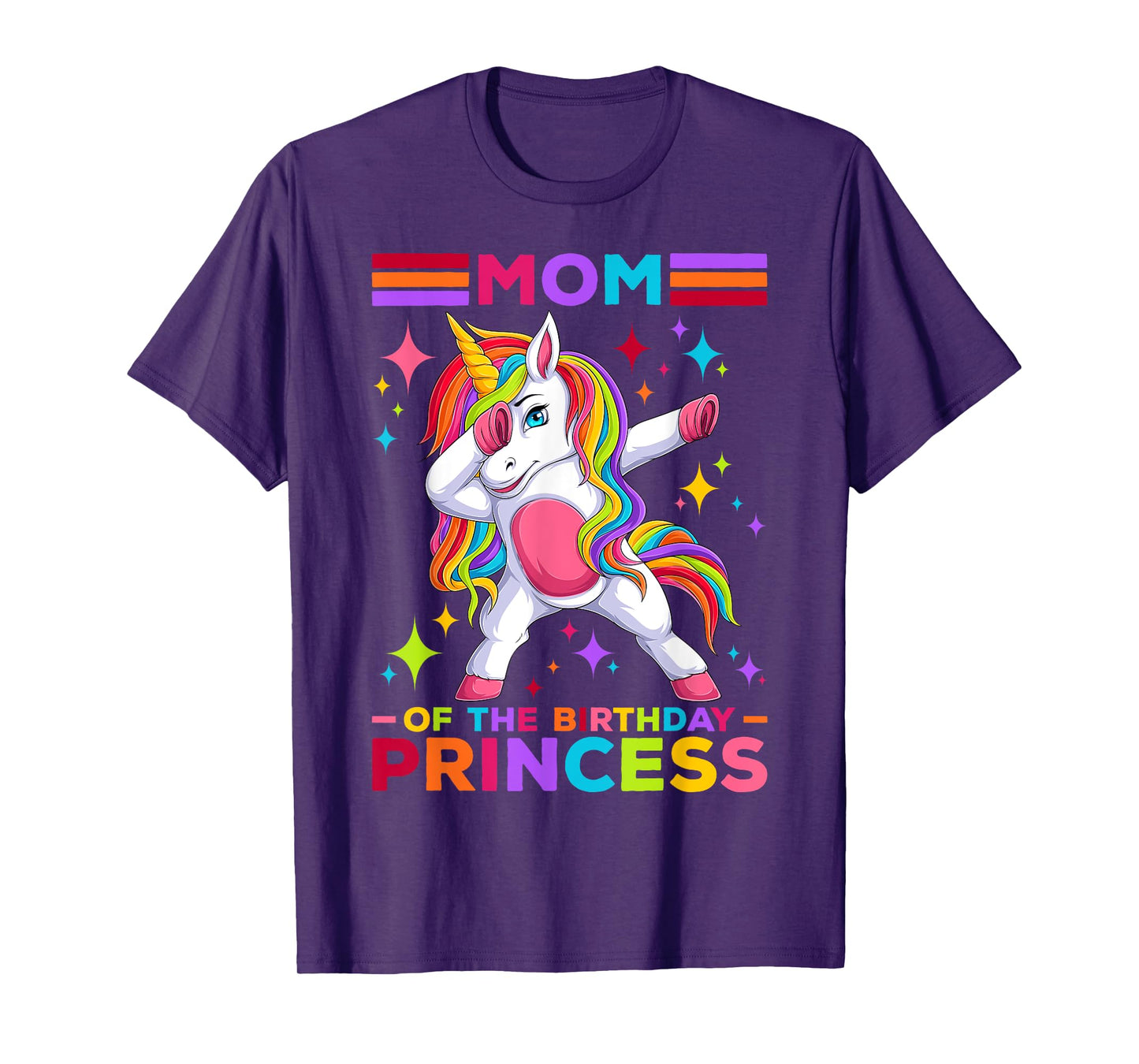 Mom Of The Birthday Princess Dabbing Unicorn Girls Birthday T-Shirt