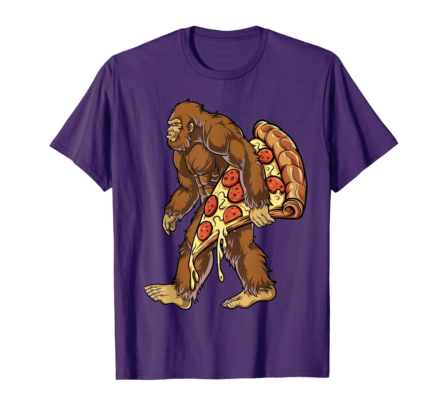 Bigfoot Pizza Funny Men Women Food Lovers Pepperoni T-Shirt