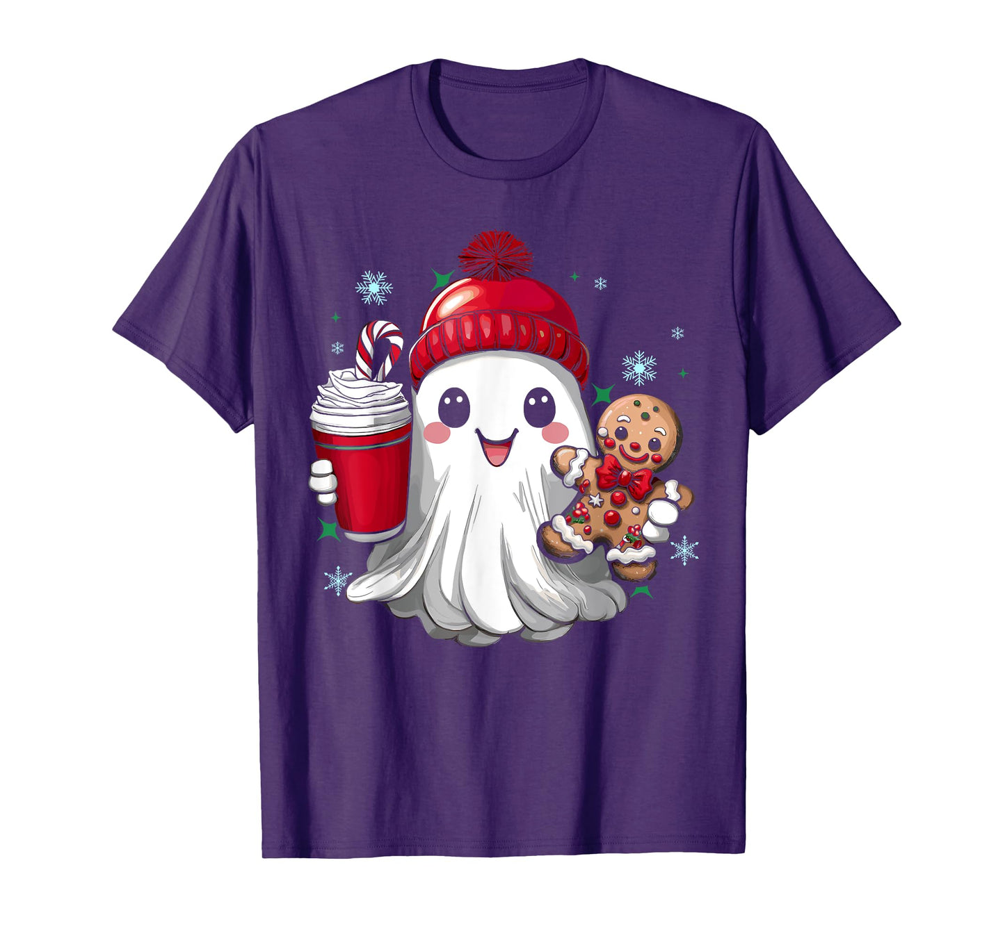 Cute Christmas Ghost Boujee Merry Christmas Gifts Women Kids T-Shirt