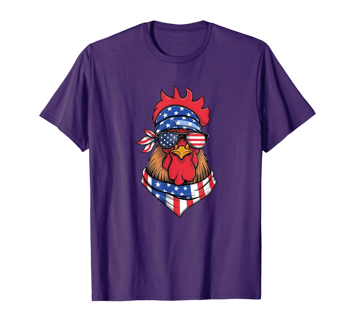 Red White Blue Chicken Farm Animal Patriotic 4th Of July T-Shirt