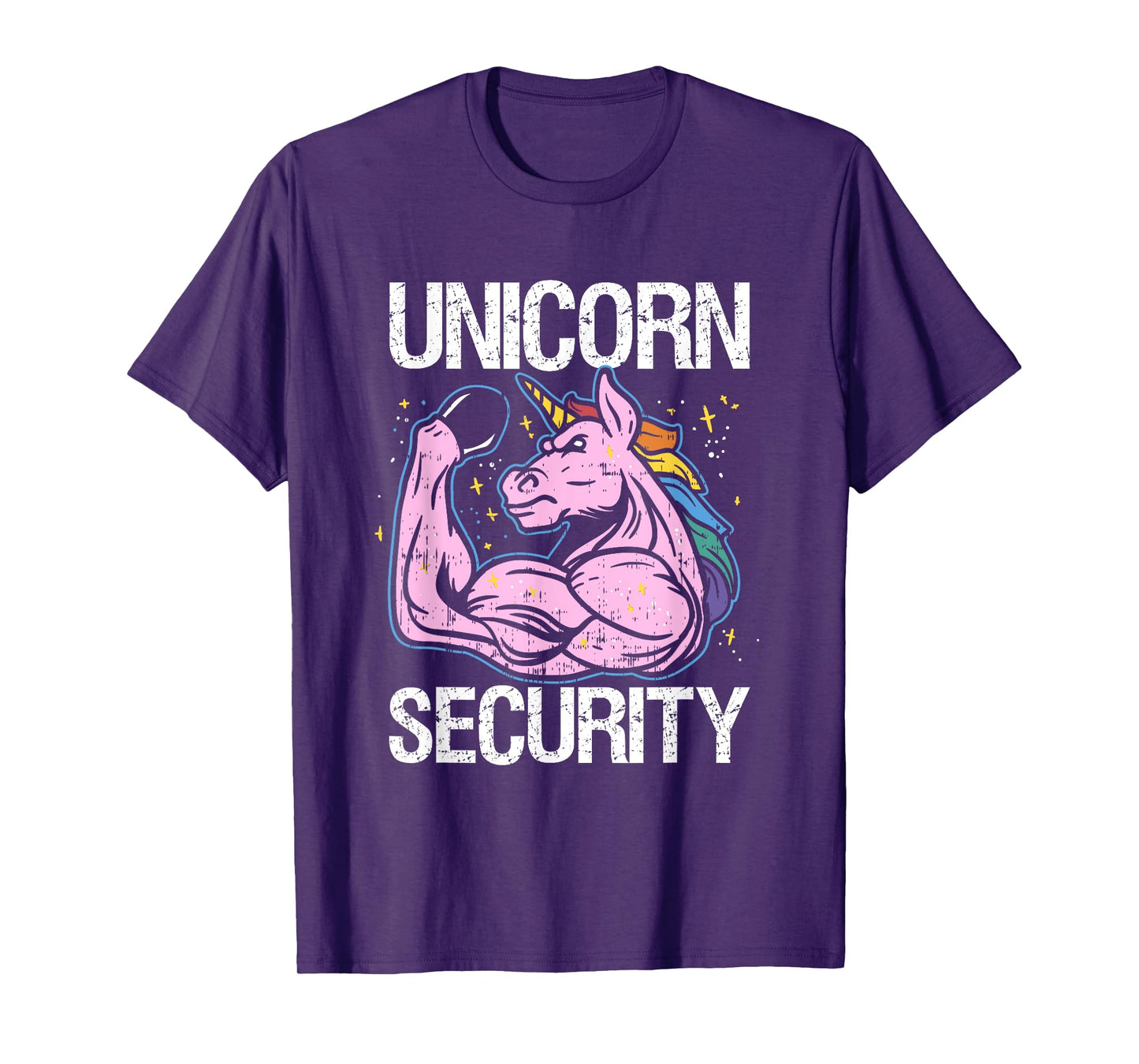 Unicorn Security Funny Costume Police Halloween Dad Men T-Shirt