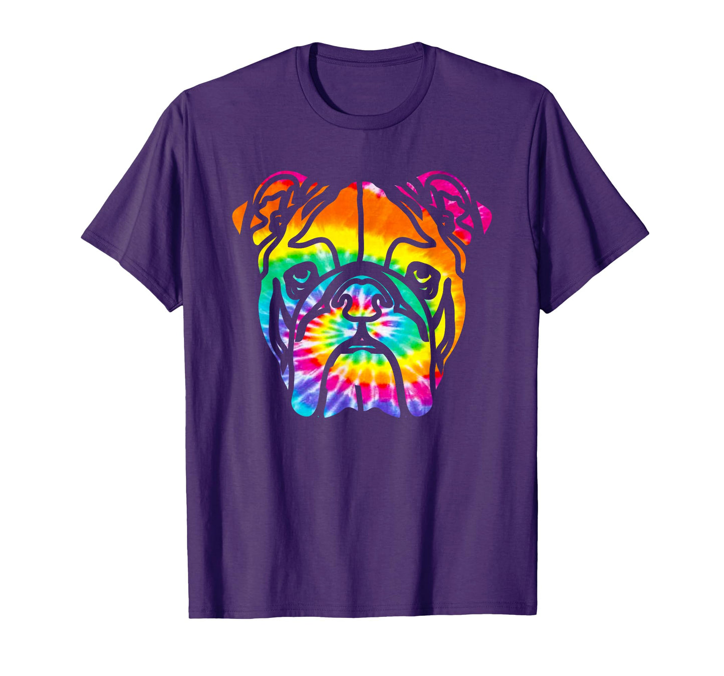 Bulldog T Shirt - Rainbow Trippy Hippie Tie Dye Shirt Men Women Girls Kids T-Shirt