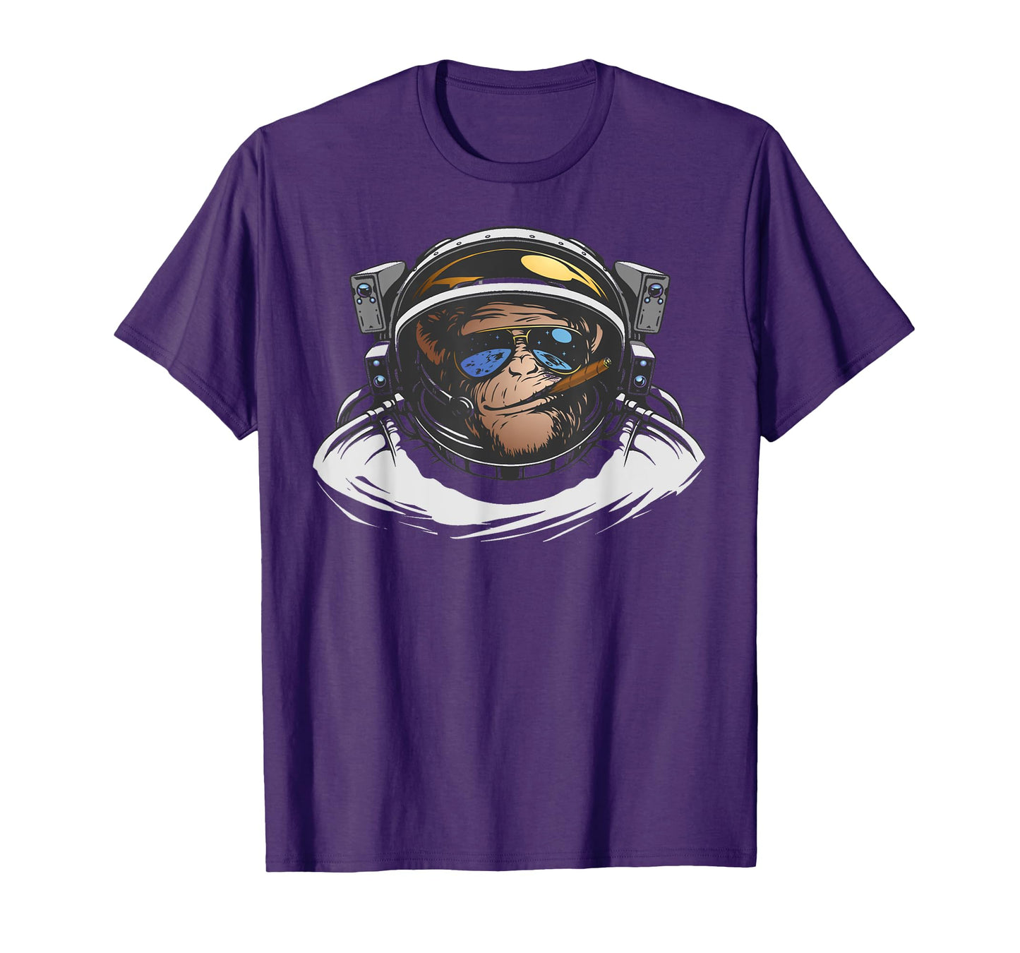 Funny Astronaut Monkey Smoking A Cigar Space T-Shirt