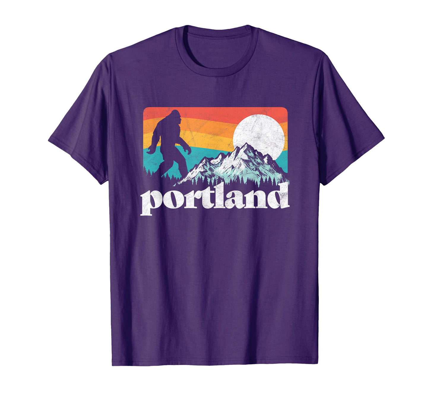 Portland Oregon Bigfoot & Mountains Outdoors T-Shirt