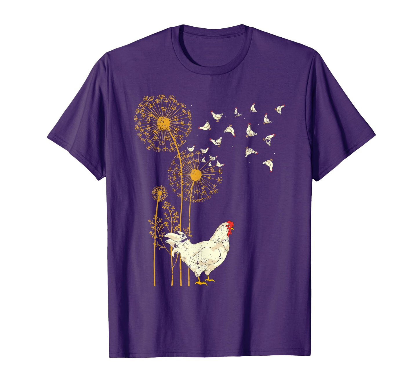 Farmer Poultry Bird Flower Farm Animal Dandelion Chicken T-Shirt