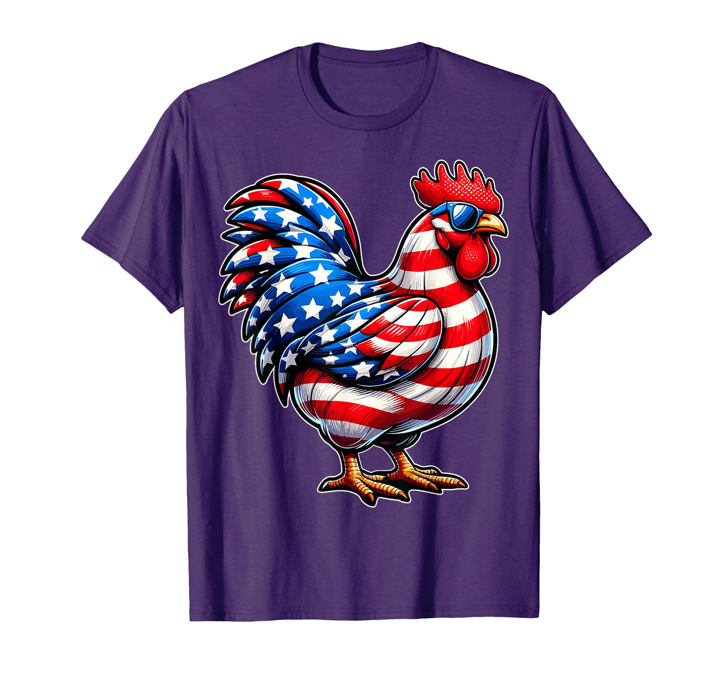 Chicken USA Flag Patriotic Chicken Lover 4th of July T-Shirt for Women Kids Men