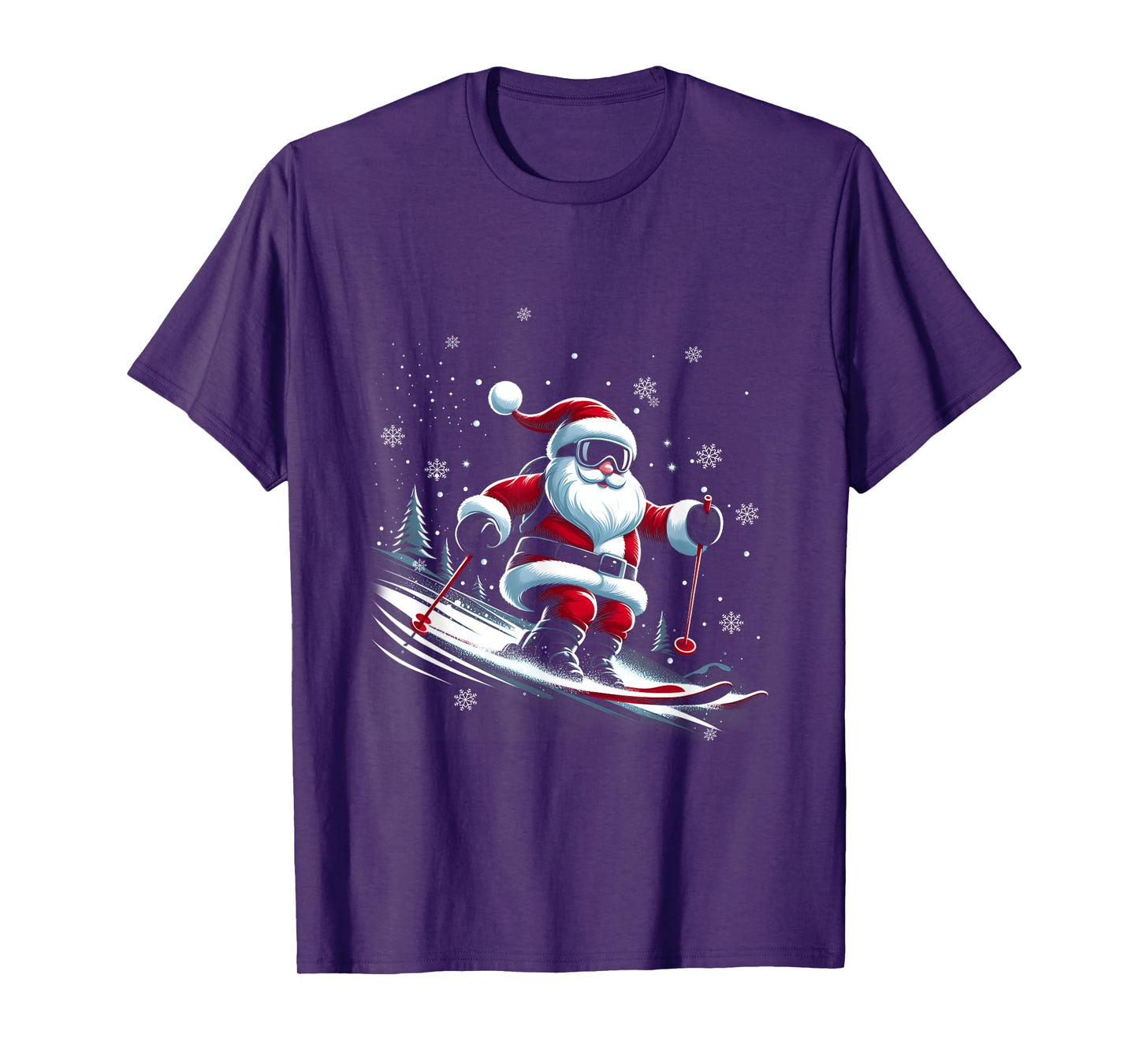 Skiing Santa Claus Christmas Ski Winter Sport X-Mas Skier T-Shirt