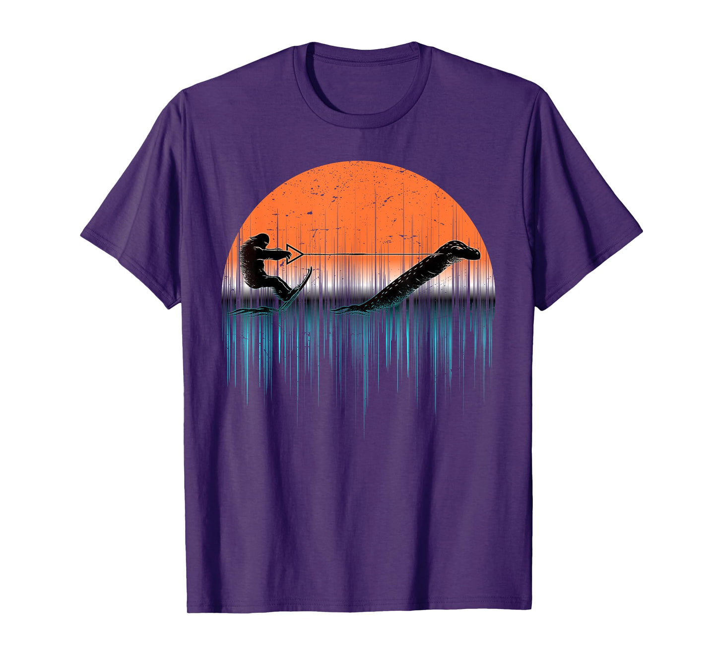 Cryptid Funny Bigfoot Water Skiing Loch Ness Monster Bigfoot T-Shirt