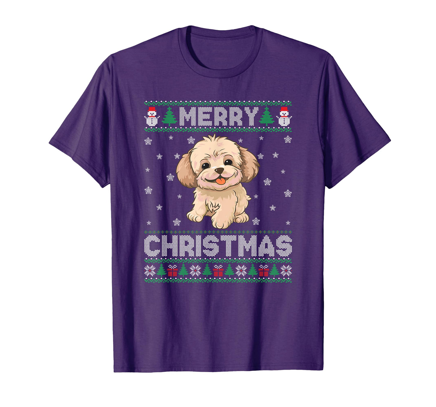 Maltipoo Dog Men Women Kids Ugly Christmas Sweater T-Shirt