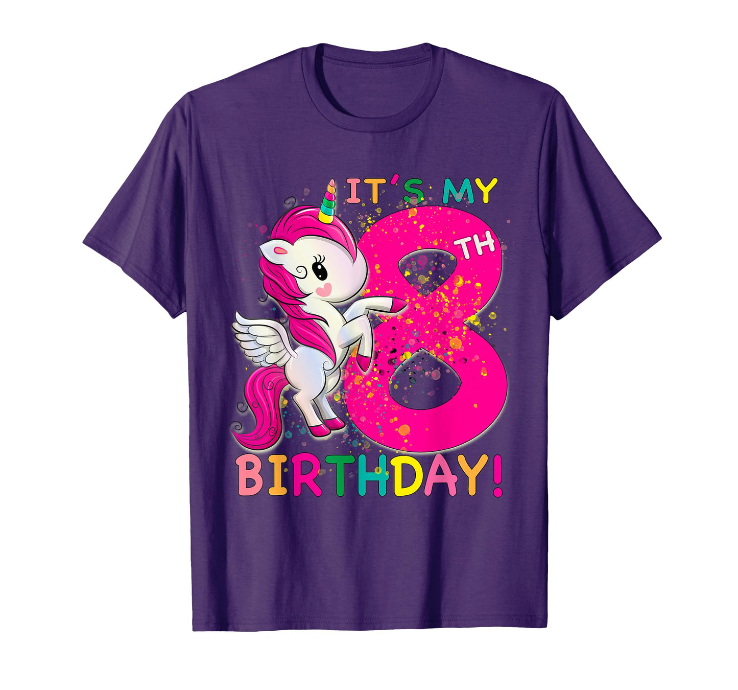 Kids Its My 8th Birthday Unicorn 8 year old Birthday girl T-Shirt