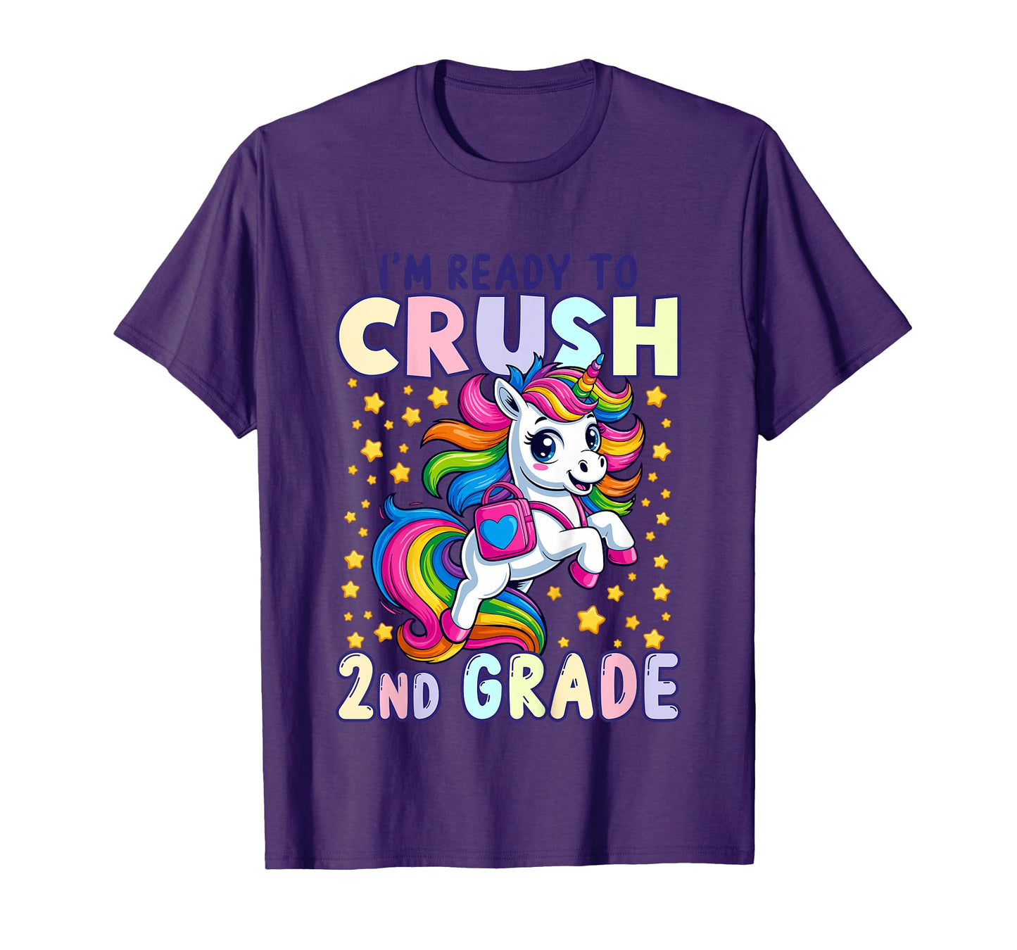 Crush 2nd Grade Girls Back to School Unicorn First Day T-Shirt