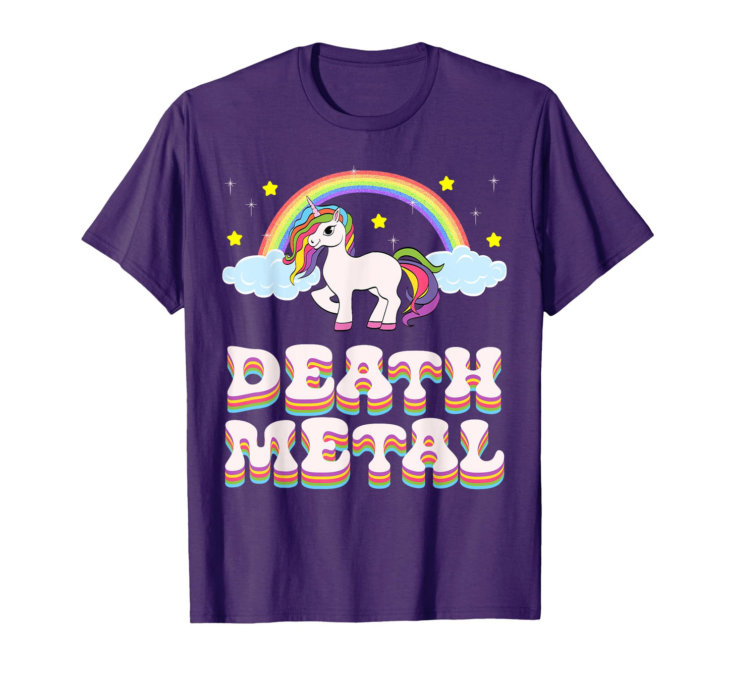 Funny Death Metal Unicorn Rainbow T-Shirt Gift T-Shirt