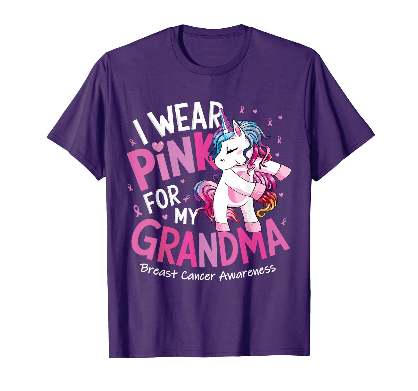 Breast Cancer Awareness Wear Pink Grandma Kids Baby Toddler T-Shirt