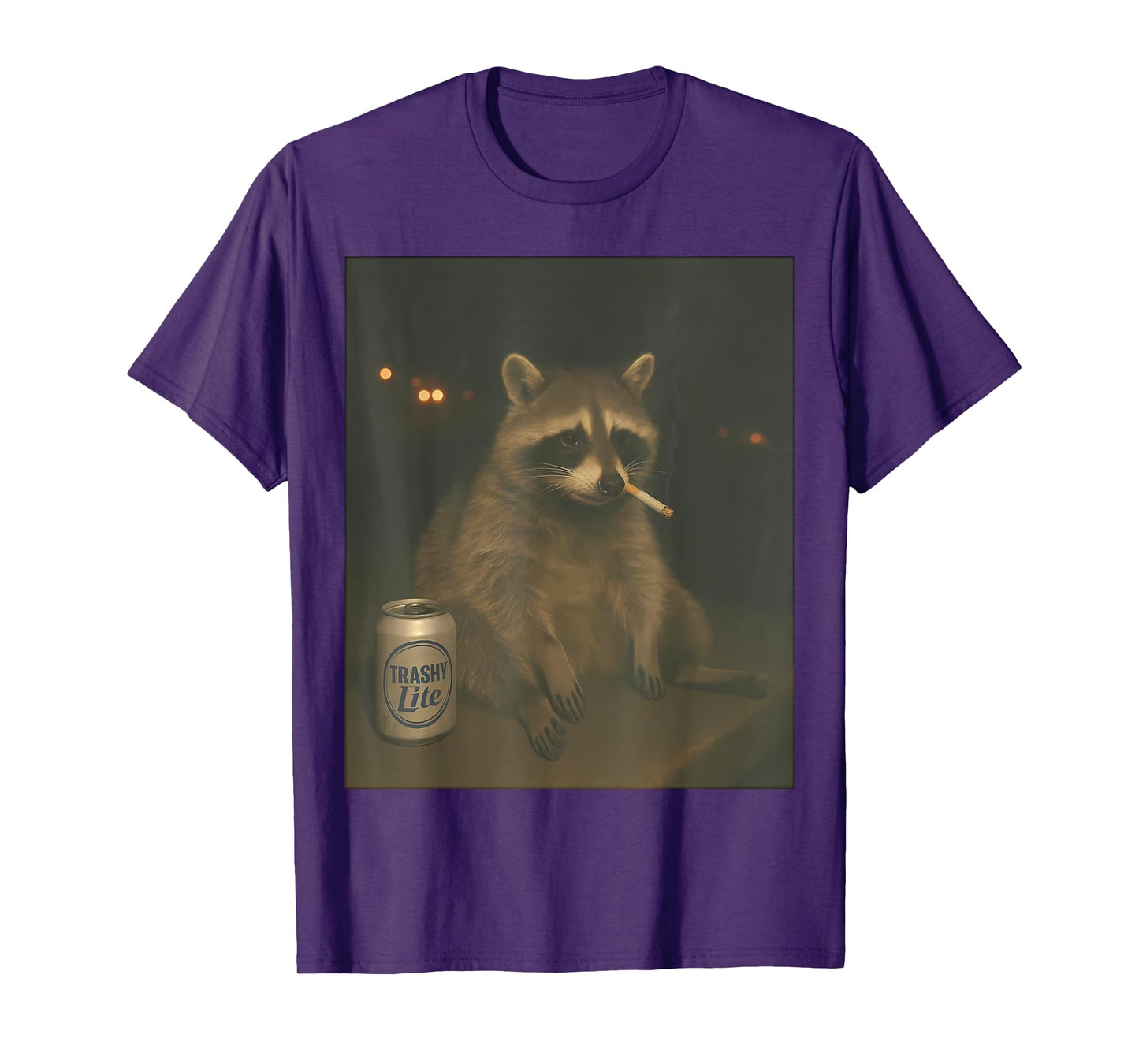 Cigarette Raccoon Funny Smoking Racoon Meme Stupid Brainrot T-Shirt
