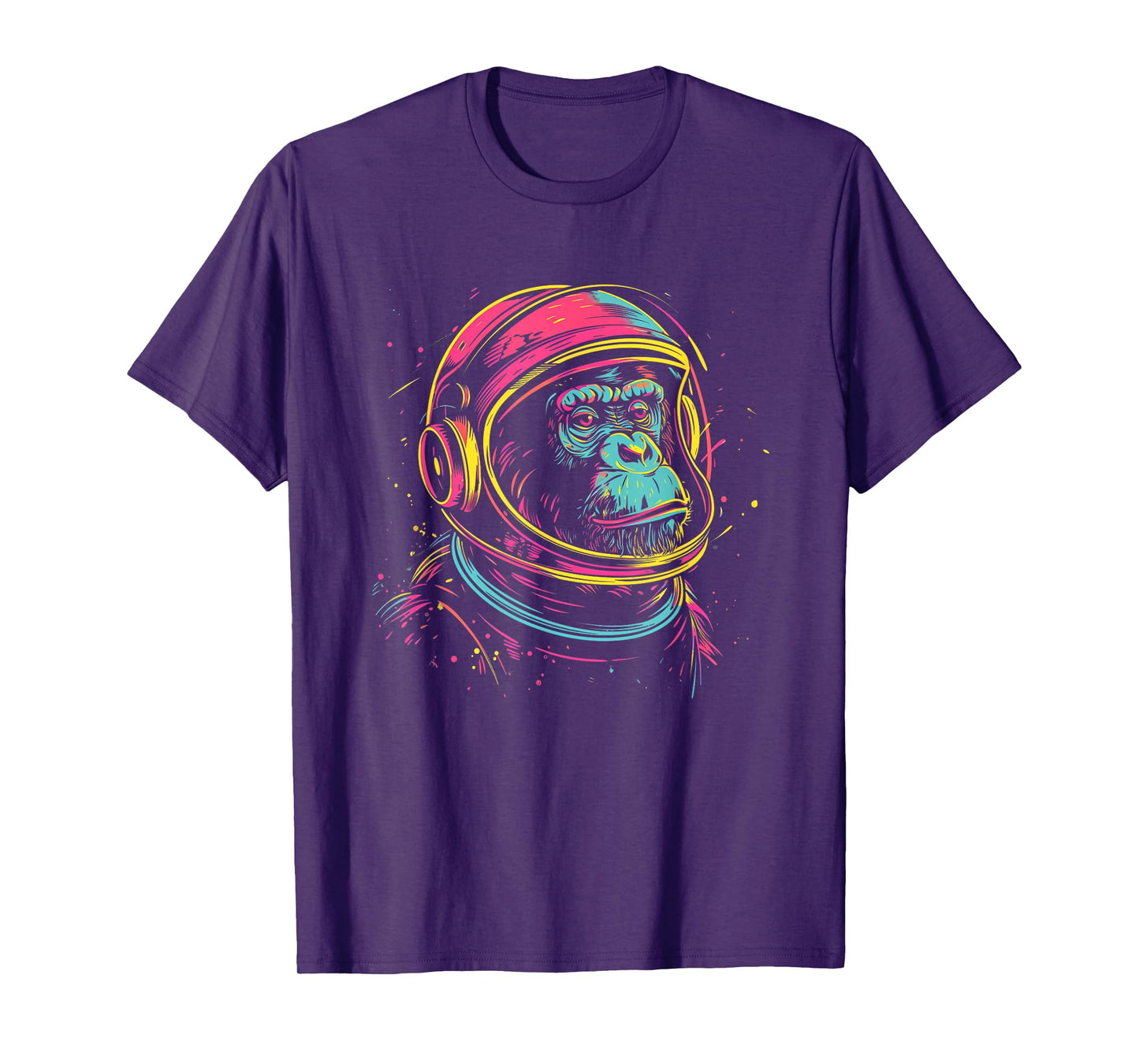 Astronaut Chimp Monkey, Spaceman Chimp Neon design T-Shirt