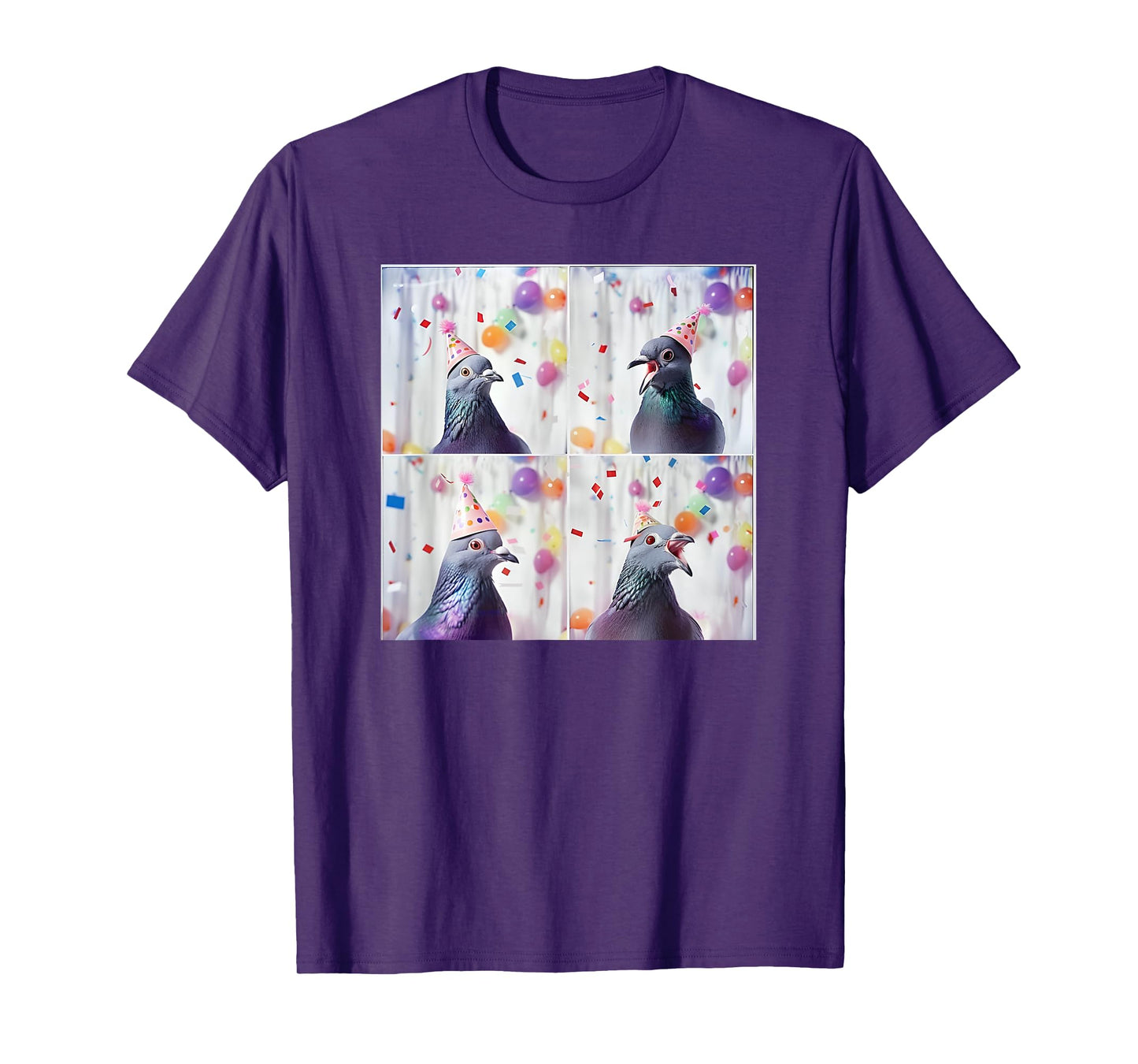 Bird Animal Photobooth Love Pigeons Men Women Kids Pigeon In Hat Party Pigeon Fancier Funny Birthday T-Shirt