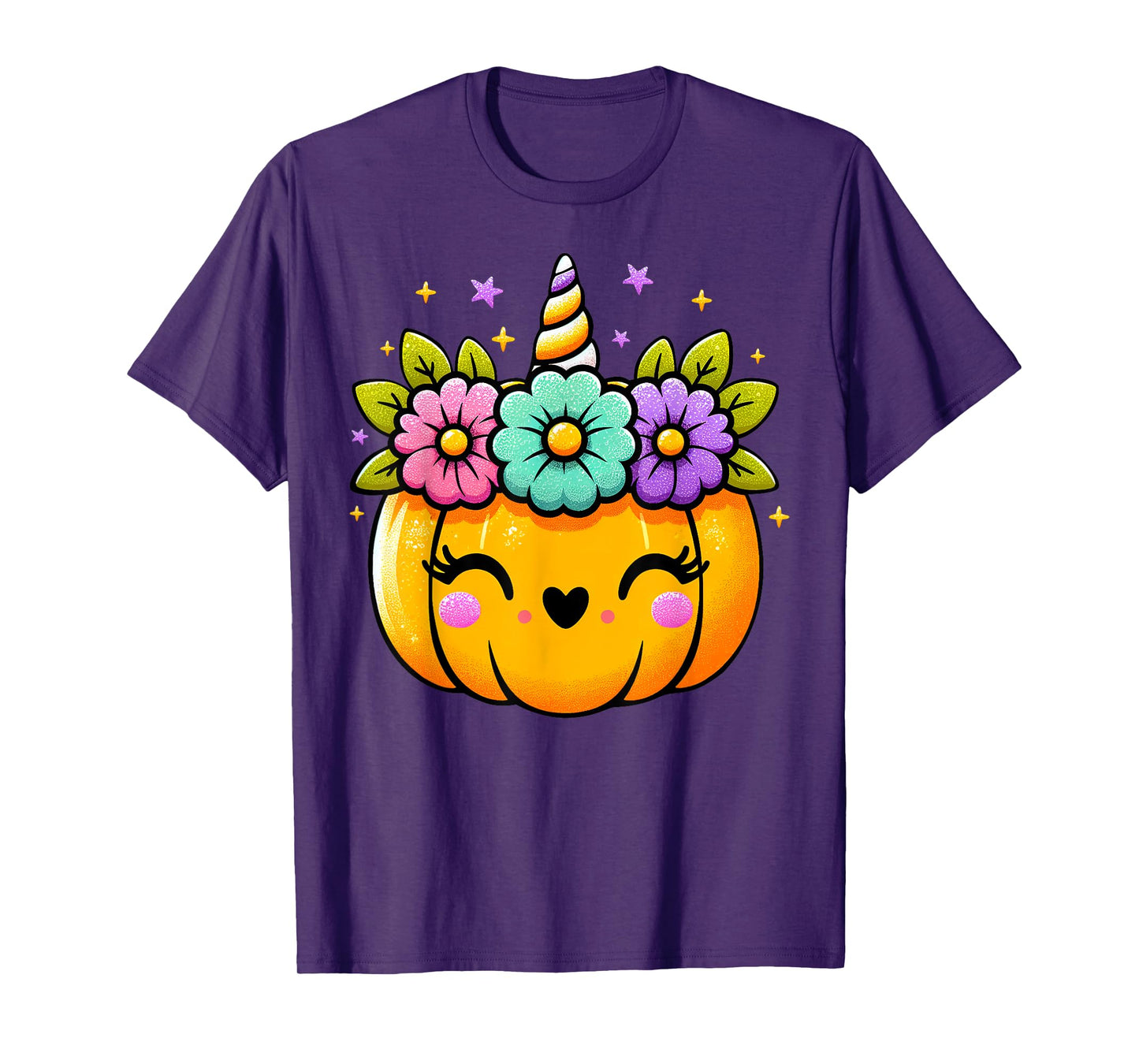 Cute Halloween Unicorn Pumpkin Halloween for Women Girls T-Shirt