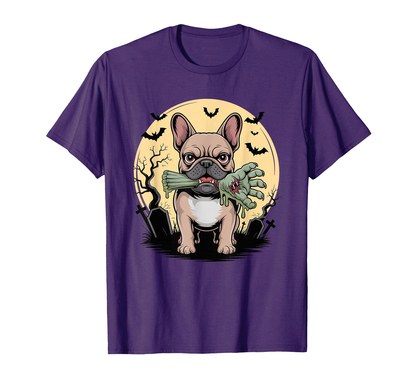 Halloween Moon Zombie French Bulldog Frenchie T-Shirt