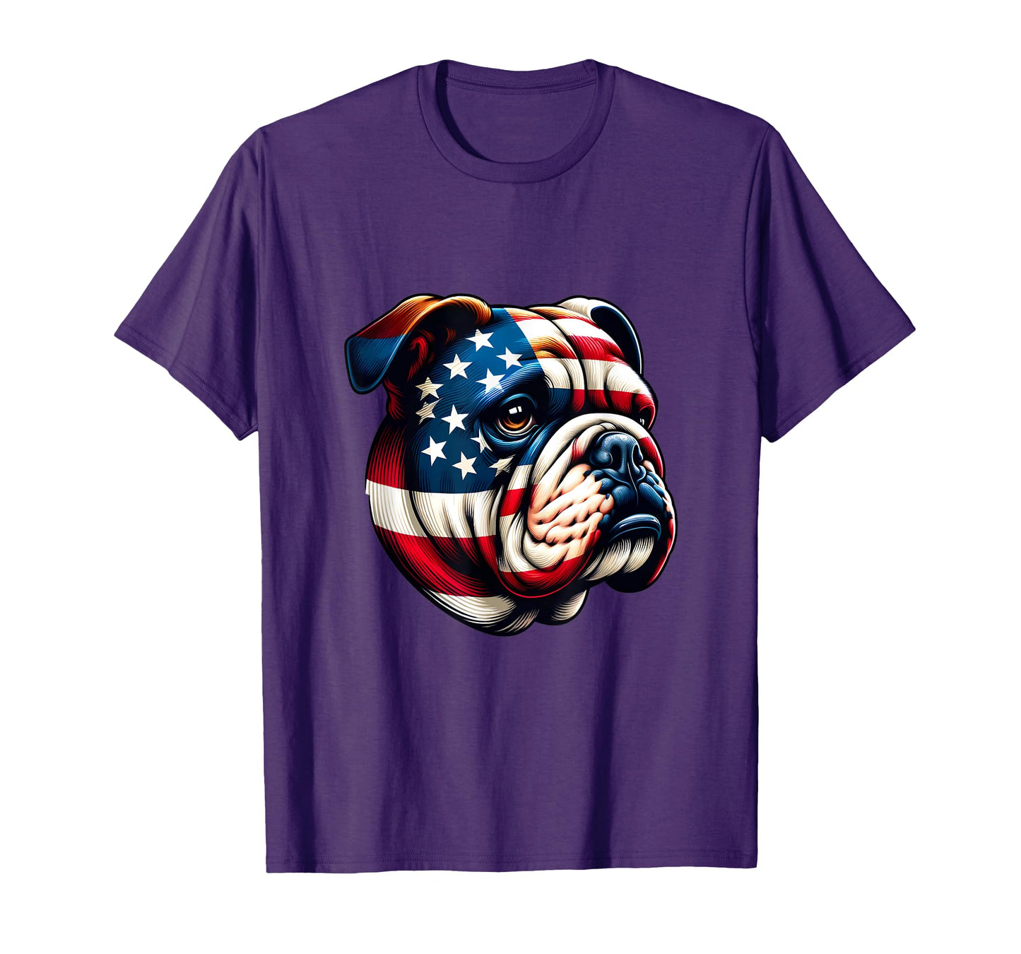Patriotic English Bulldog Lover Owner Men American USA Flag T-Shirt