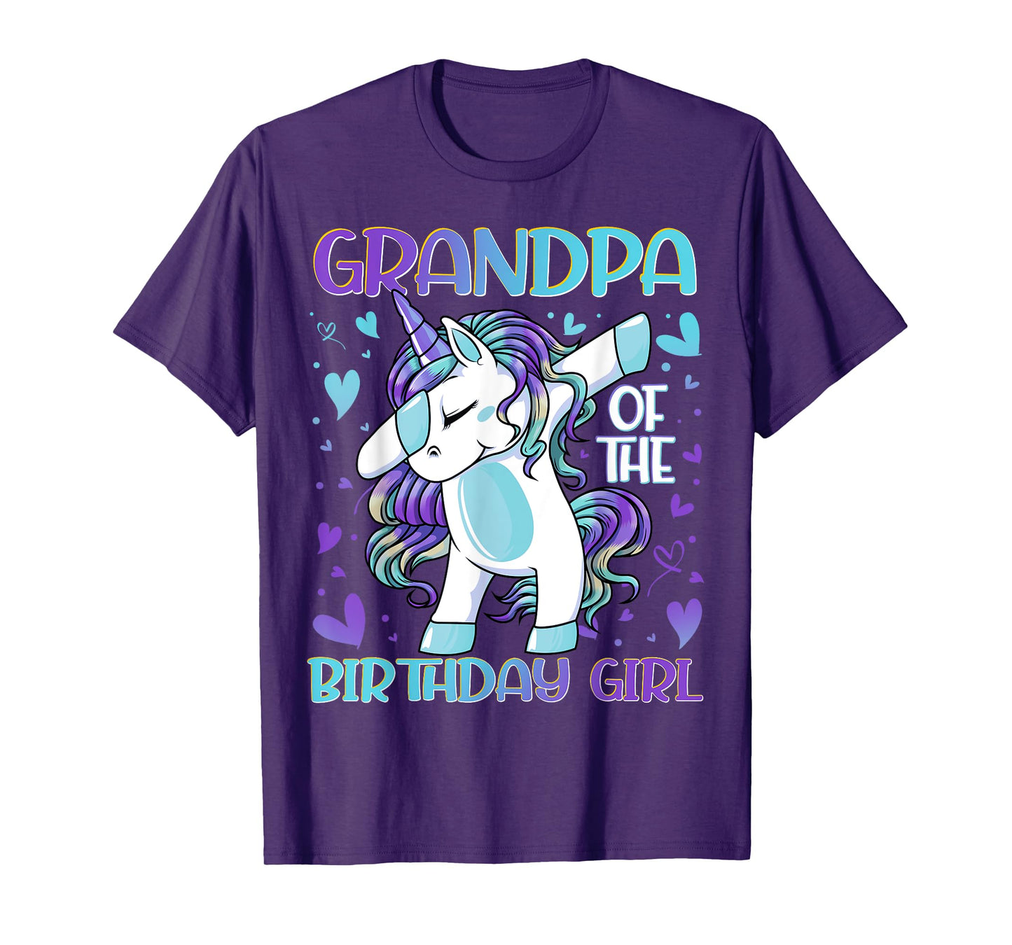 Grandpa of the Birthday Girl Dabbing Unicorn Grand Father T-Shirt