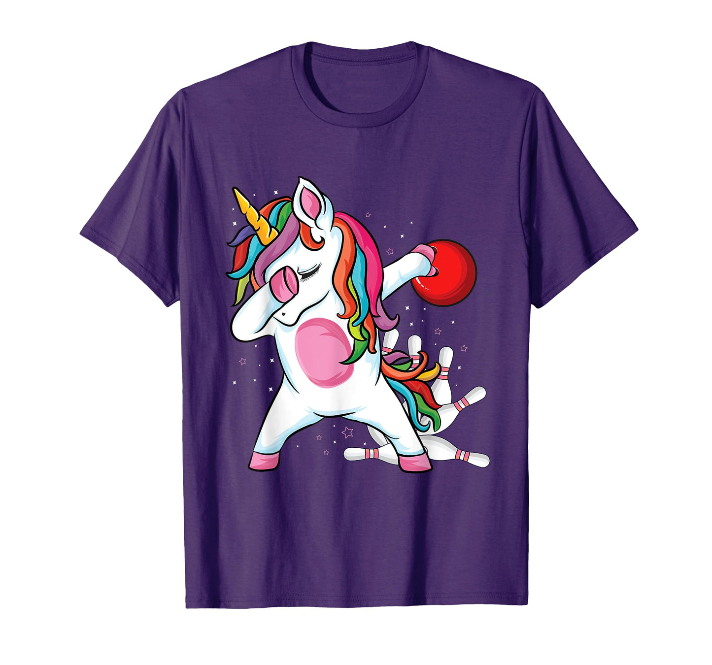 Magical Dabbing Unicorn Bowling Ball Pins Bowling Birthday T-Shirt
