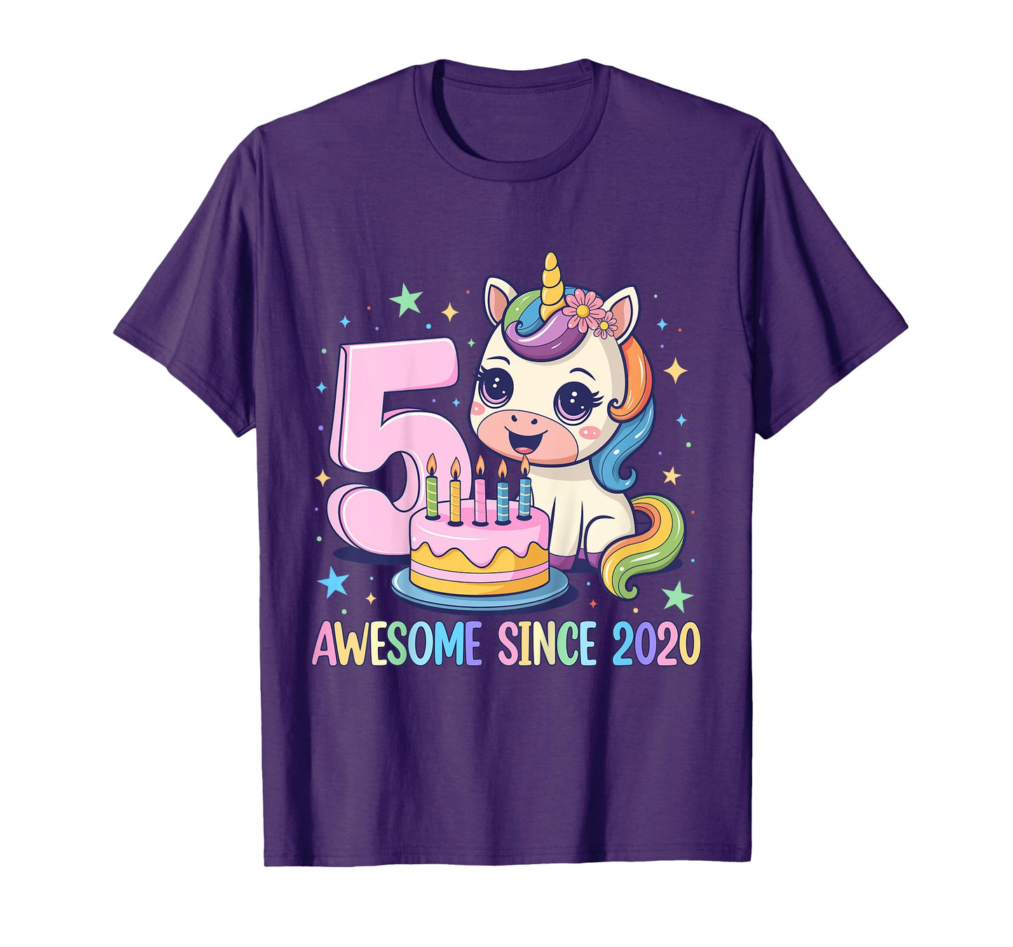 Kids Unicorn 5th Birthday 5 Year Old Unicorn Party Girls Outfit T-Shirt
