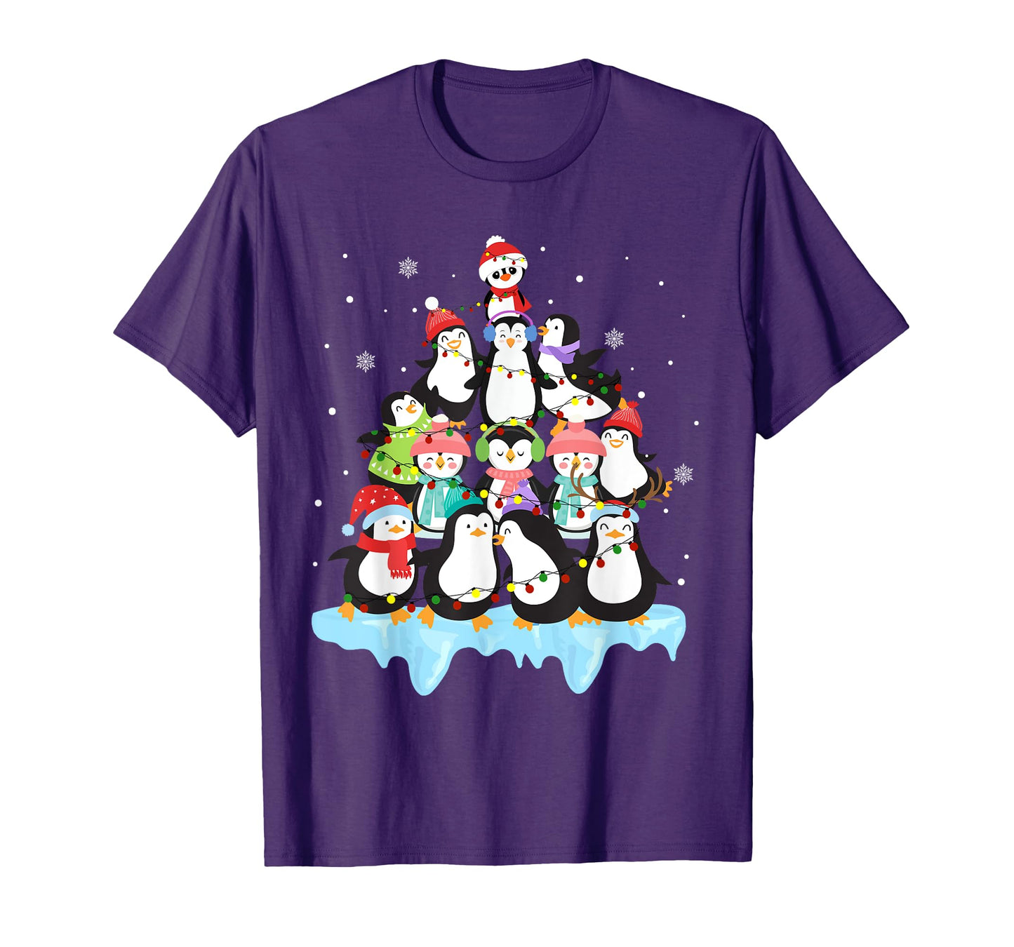Cute Penguin Christmas Tree Penguin Lover Xmas T-Shirt