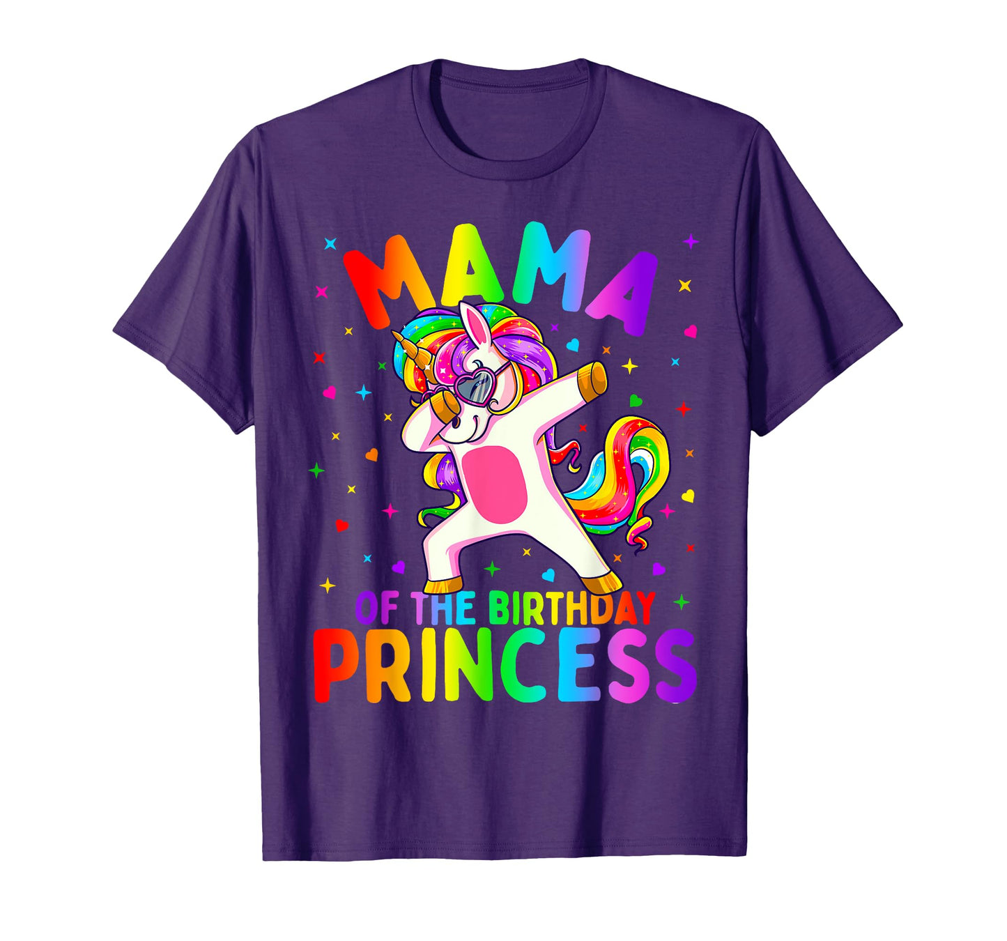 Mama of the Birthday Princess Girl Dabbing Unicorn Mom T-Shirt