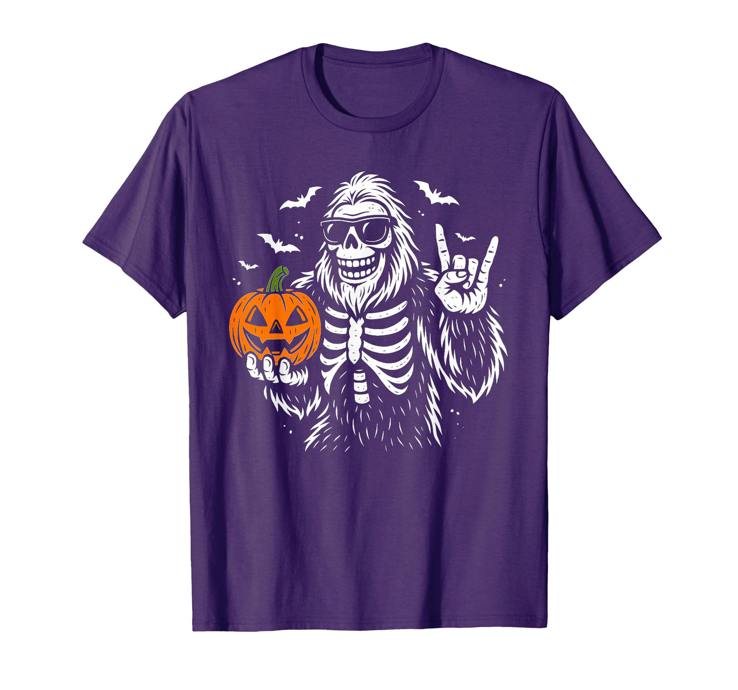 Spooky Bigfoot Goofy Skeleton Halloween Pumpkin Costume Men T-Shirt