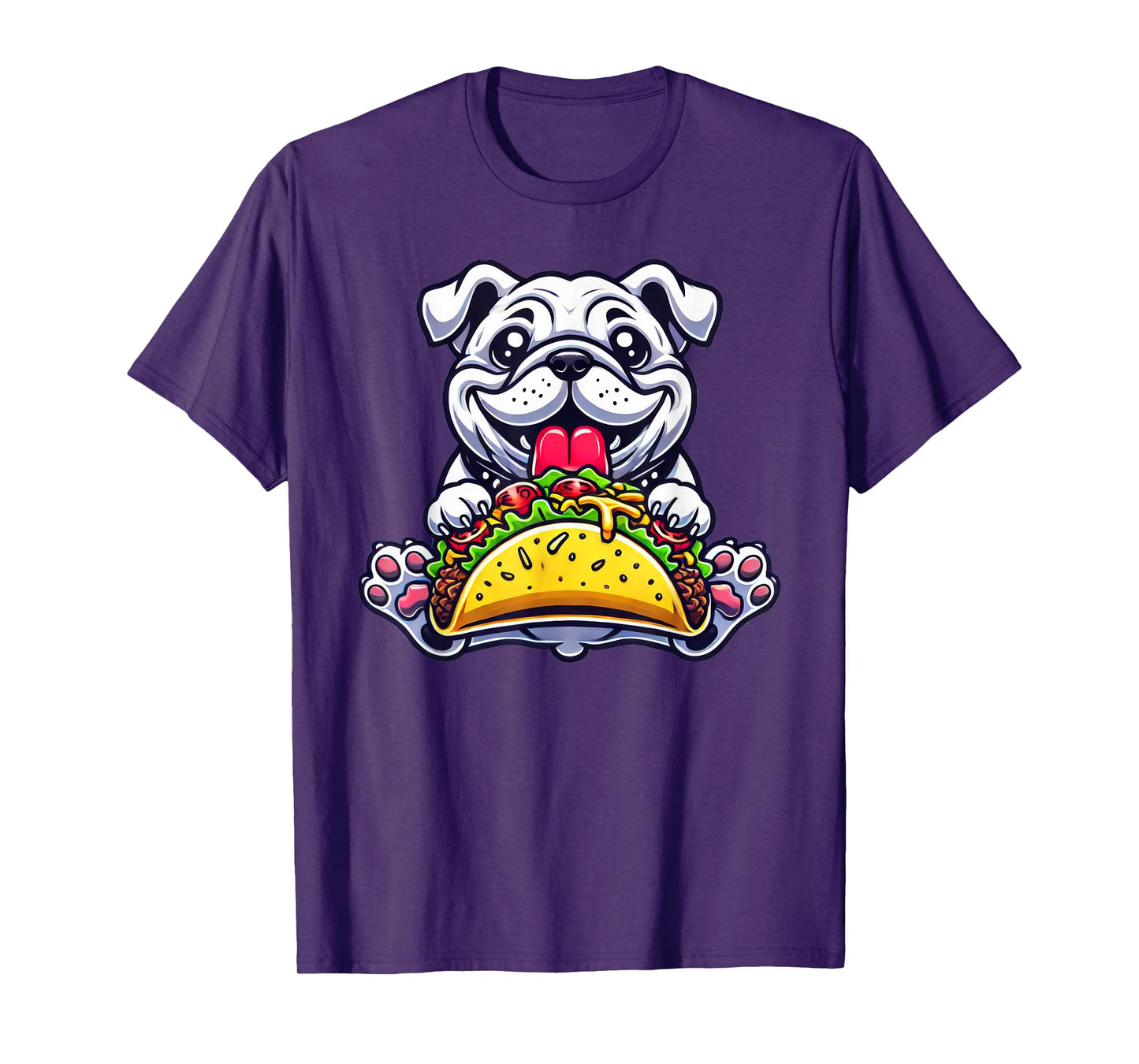 English Bulldog Dog Eating Taco T-Shirt