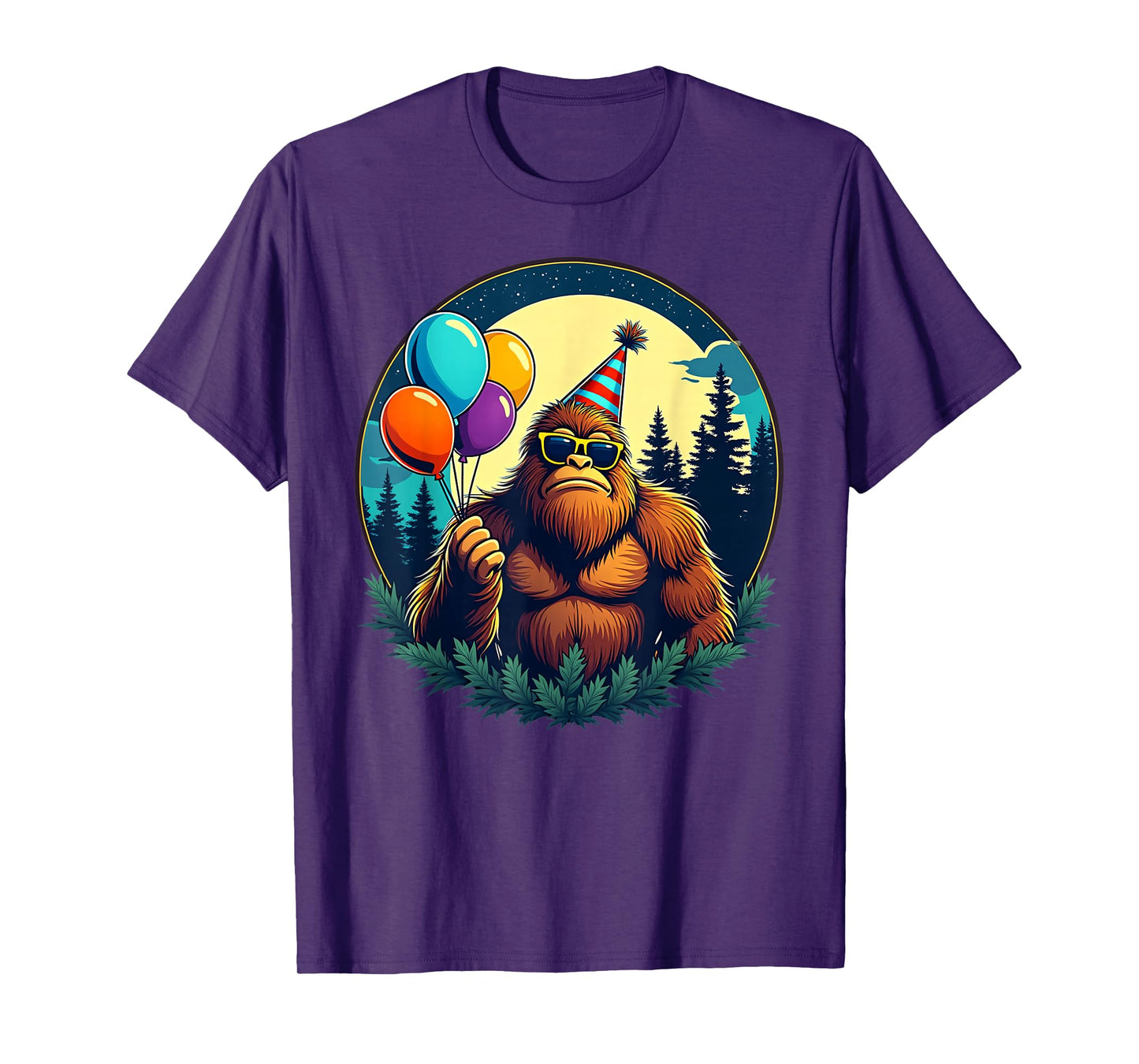 Bigfoot Birthday Party Fun With Balloons T-Shirt