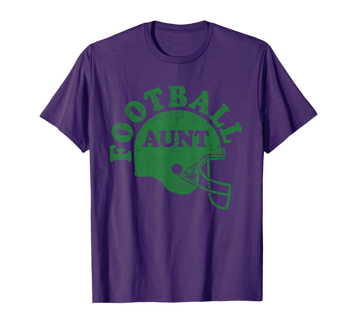 Football Aunt Green Helmet Game Day Auntie Sport T-Shirt