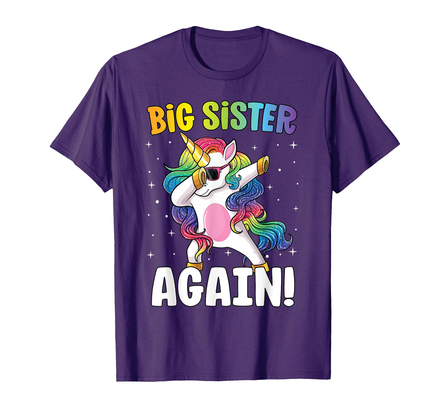 Big Sister Again Girls Dab Unicorn Daughter Older Sibling T-Shirt