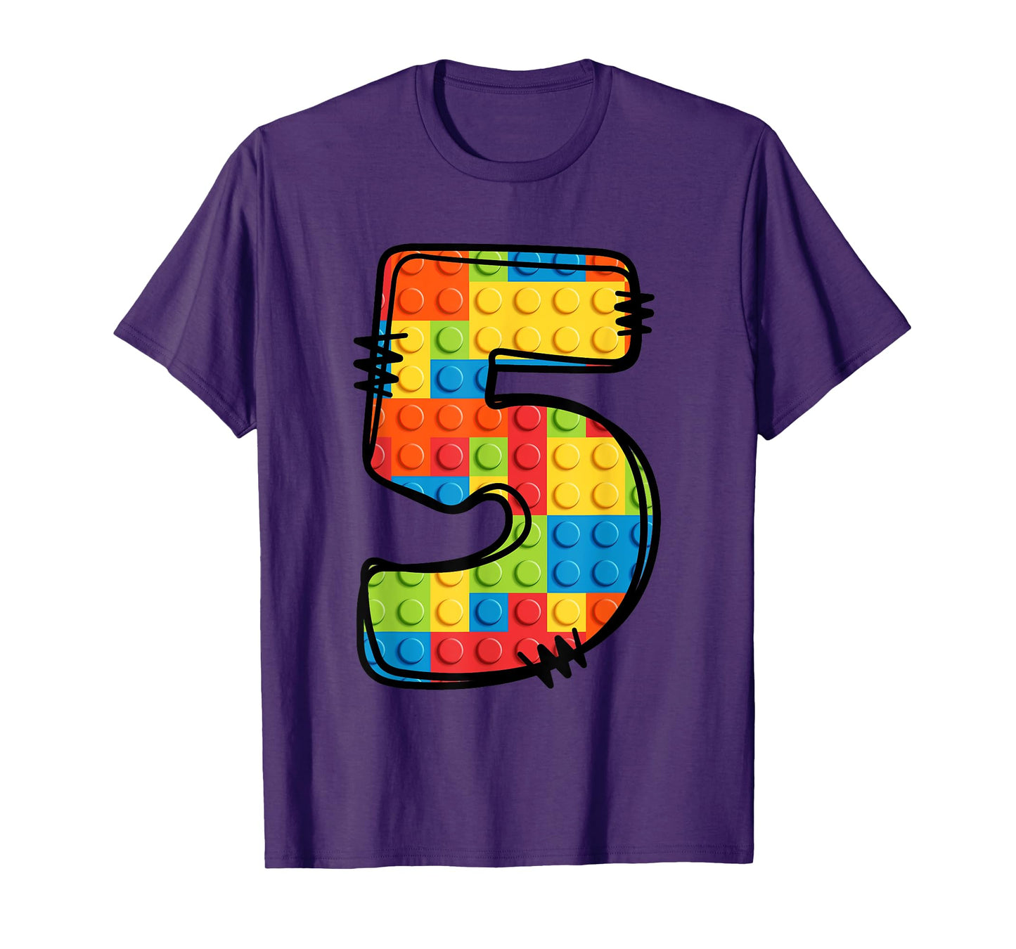 5 Year Old Blocks Building Master Builder 5th Birthday T-Shirt