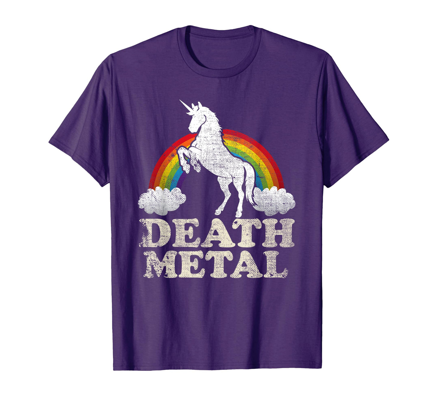 Funny Death Metal Unicorn and rainbow T-Shirt