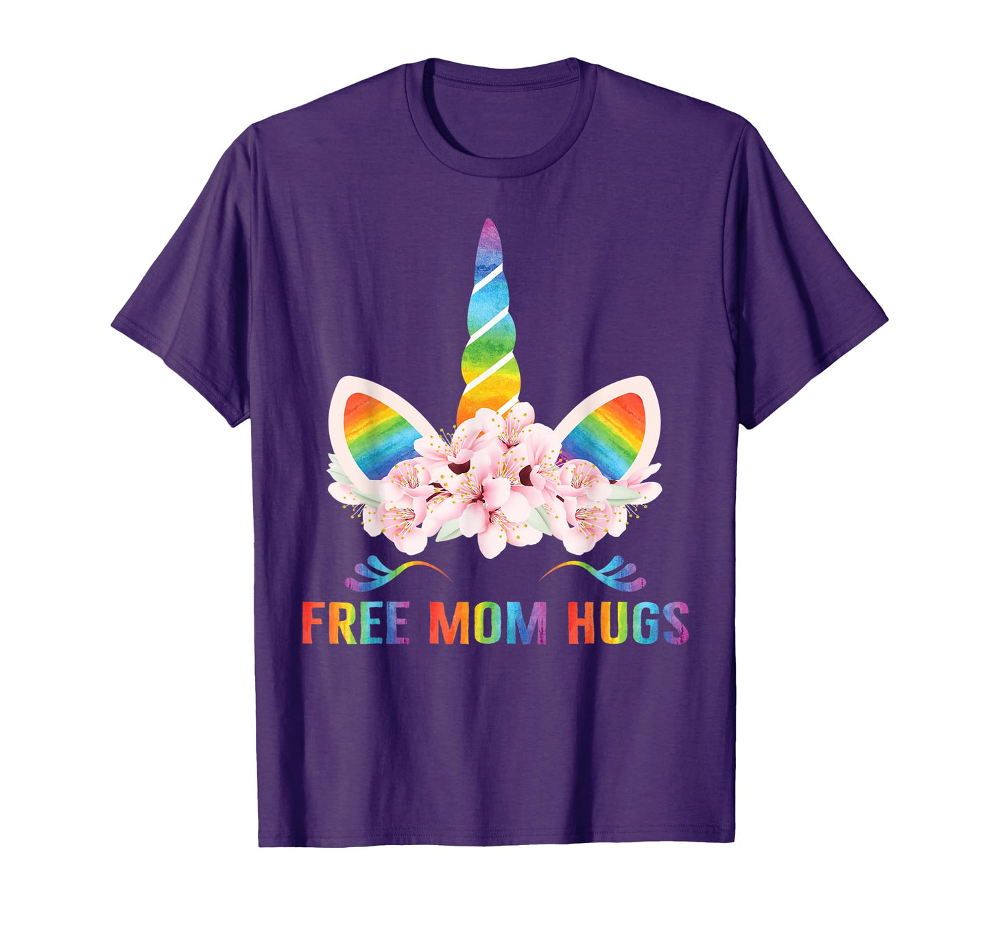 Free Mom Hugs T-Shirt Rainbow Pride LGBT Gift Unicorn tshirt T-Shirt