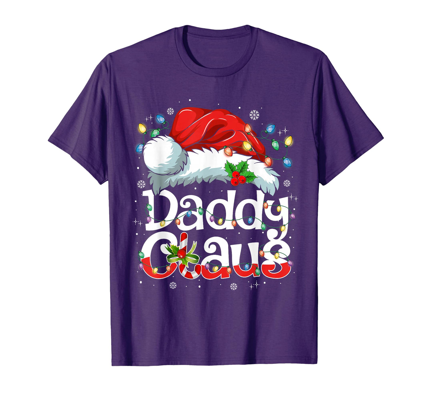 Daddy Claus Shirt Christmas Lights Pajama Family Matching T-Shirt