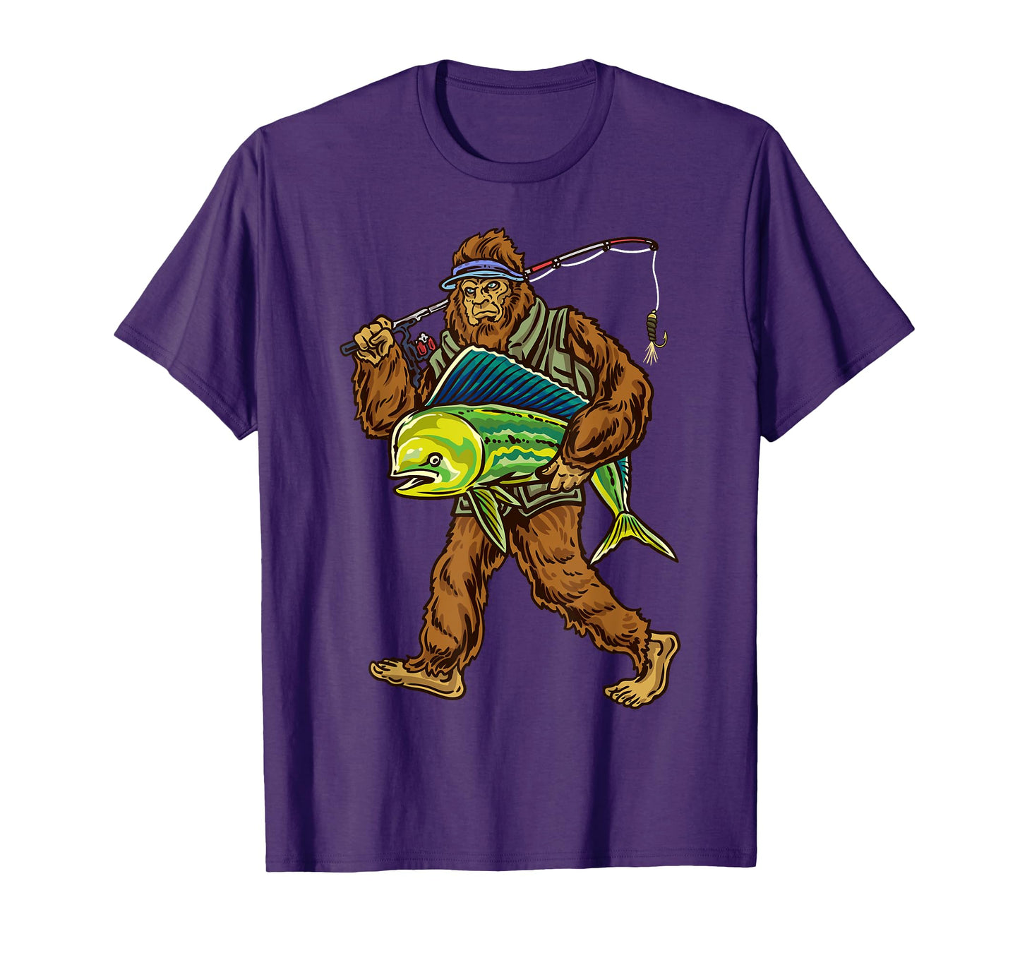 Mahi Fishing Bigfoot Ocean Dorado Fisherman T-Shirt
