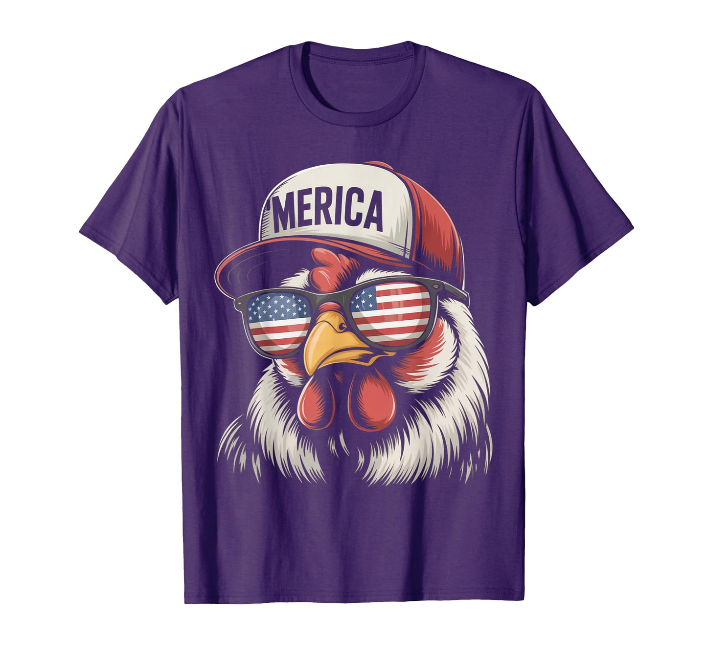 'Merica Chicken American Flag USA Farmer Funny 4th Of July T-Shirt