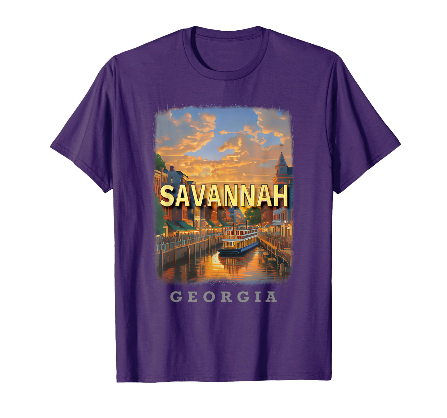 Savannah Georgia GA Riverfront Charm SD334 T-Shirt