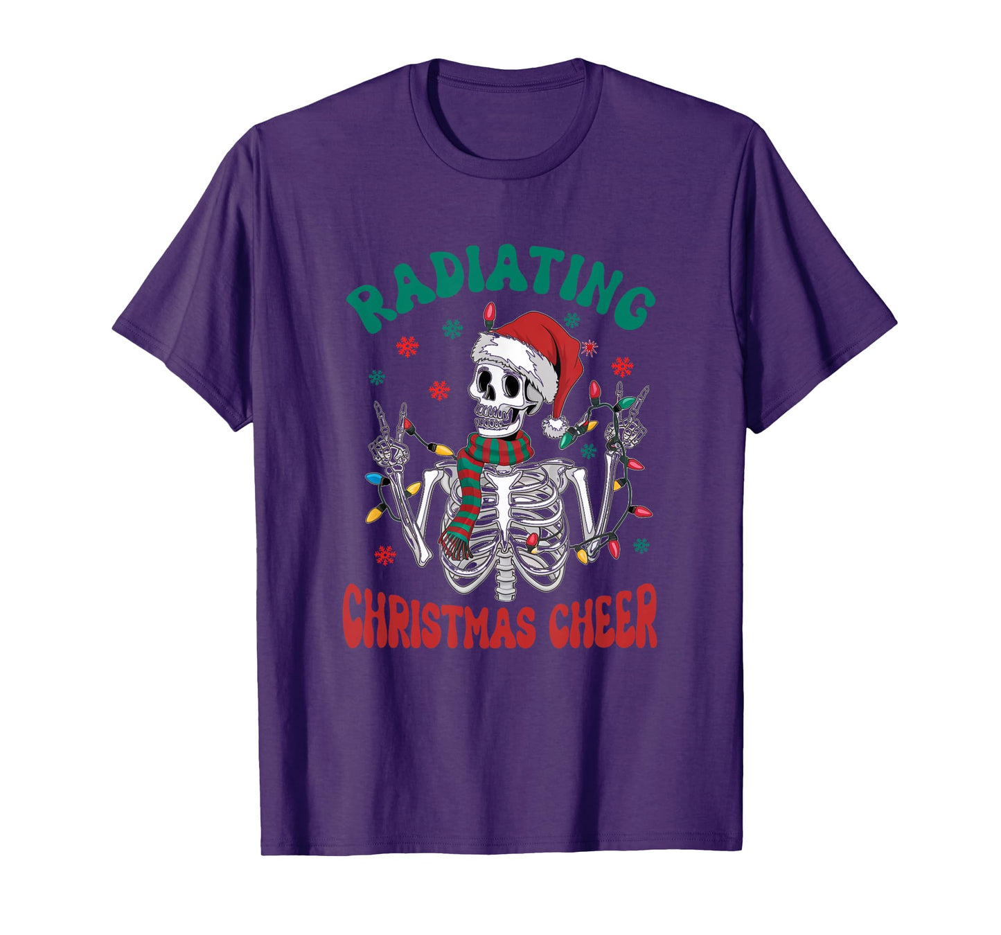 Radiology Christmas Santa Skeleton Xray Technician Rad Tech T-Shirt