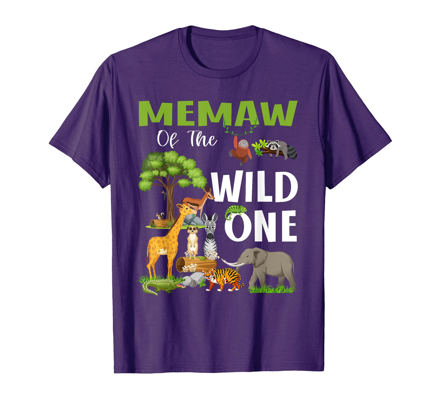 Memaw Of the Wild One Zoo Birthday 1st Safari Jungle T-Shirt