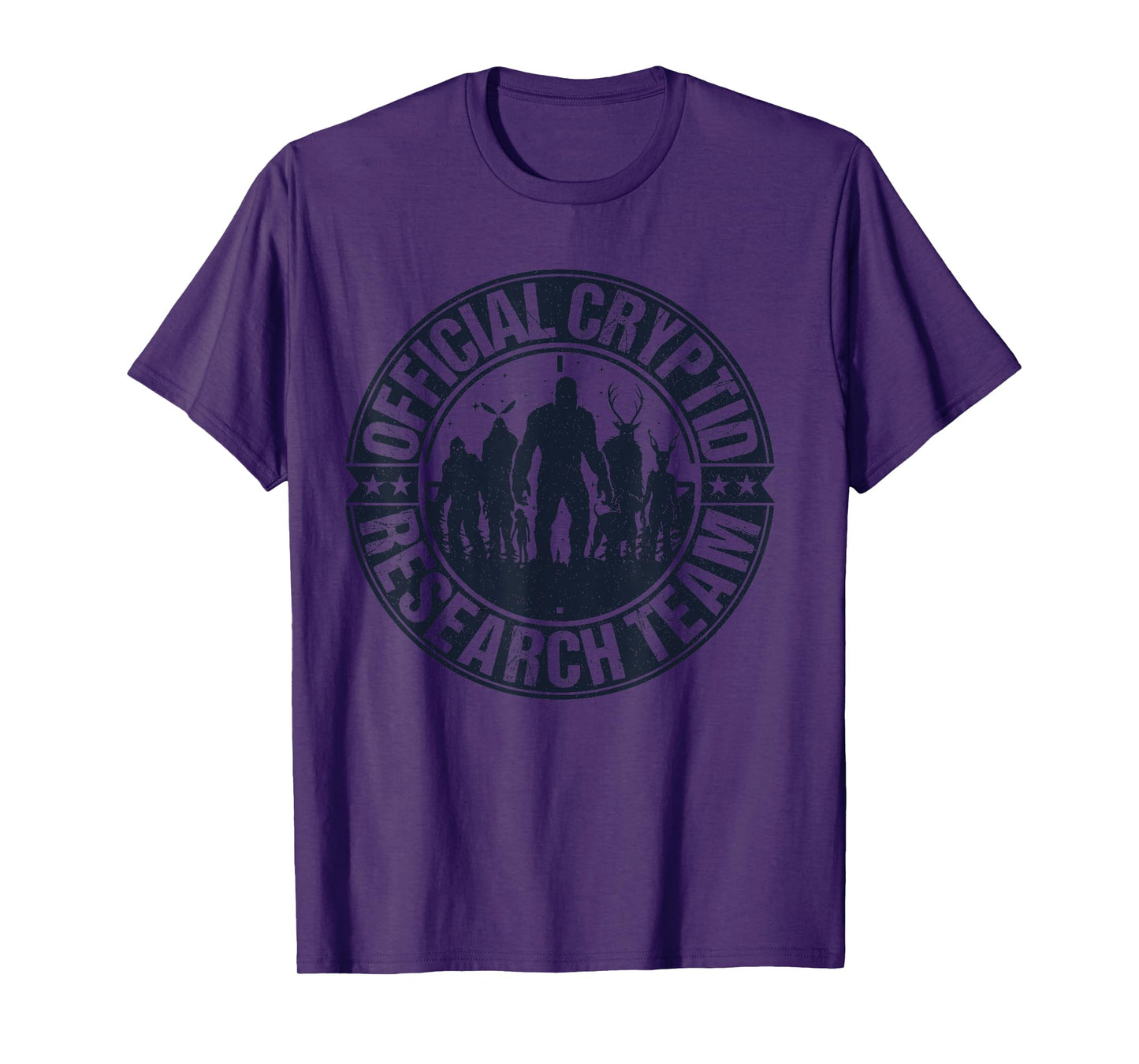 Official Cryptid Research Team Retro Cryptozoology Hunt Crew T-Shirt