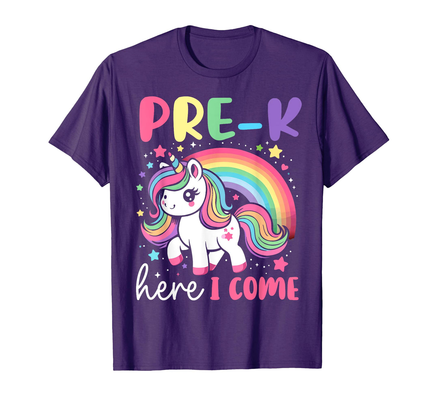 PreK Here I Come Unicorn Girls Back To School Team Preschool T-Shirt