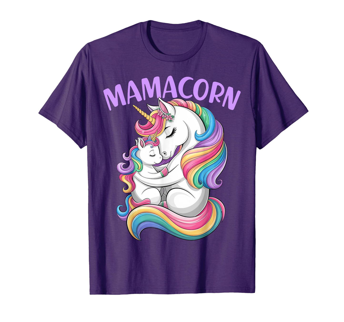 Women Mamacorn Mom Baby Girl Daughter Unicorn Mother's Day T-Shirt