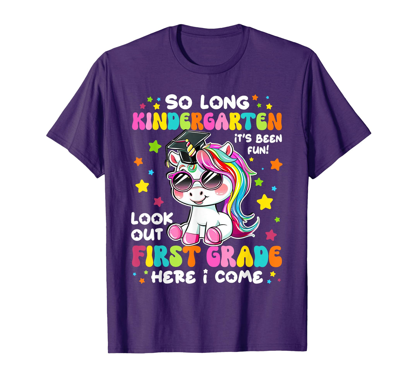 Kindergarten Graduation 2025 Unicorn Girls Graduate Kid Grad T-Shirt