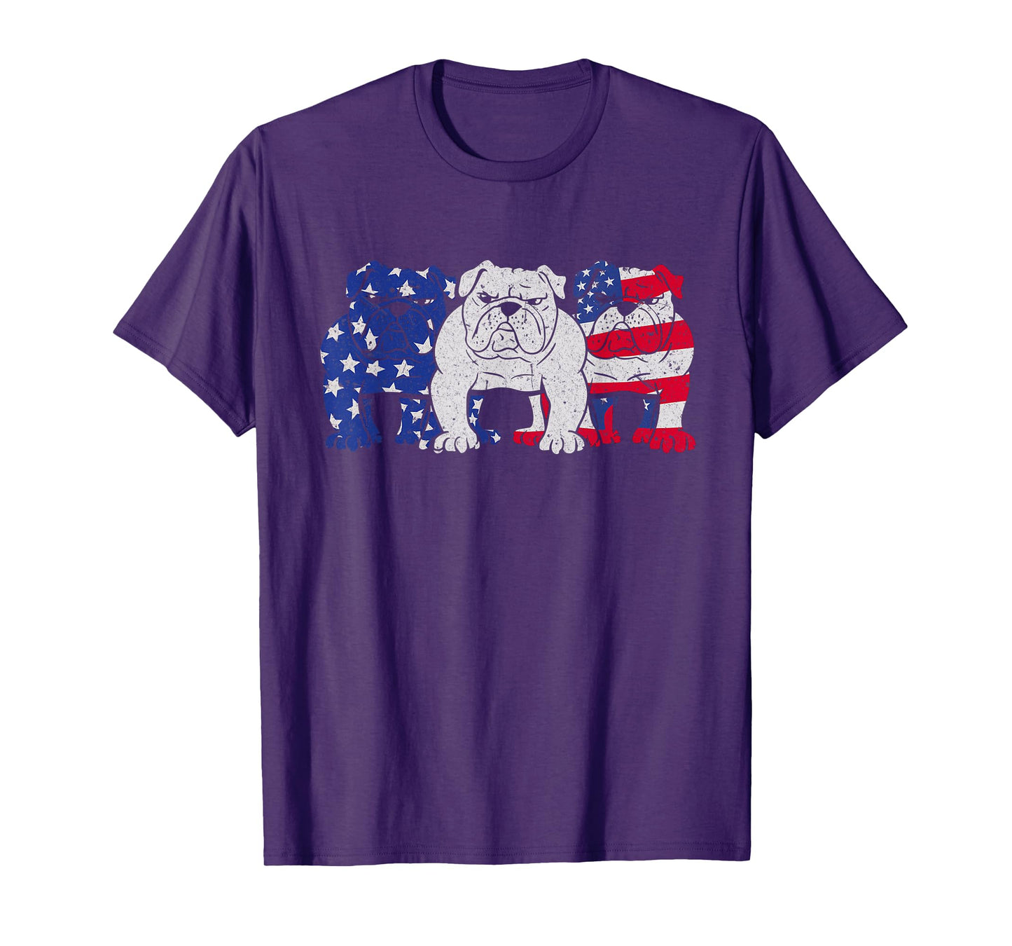 English Bulldog Dog American Flag Puppy Lover 4th of July T-Shirt