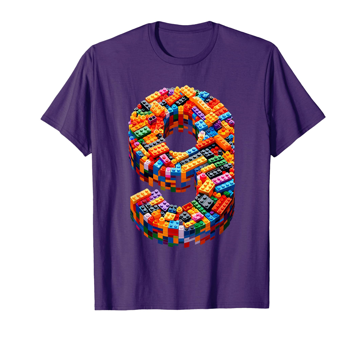 9 Year Old Blocks Building Master Builder 9th Birthday Boy T-Shirt