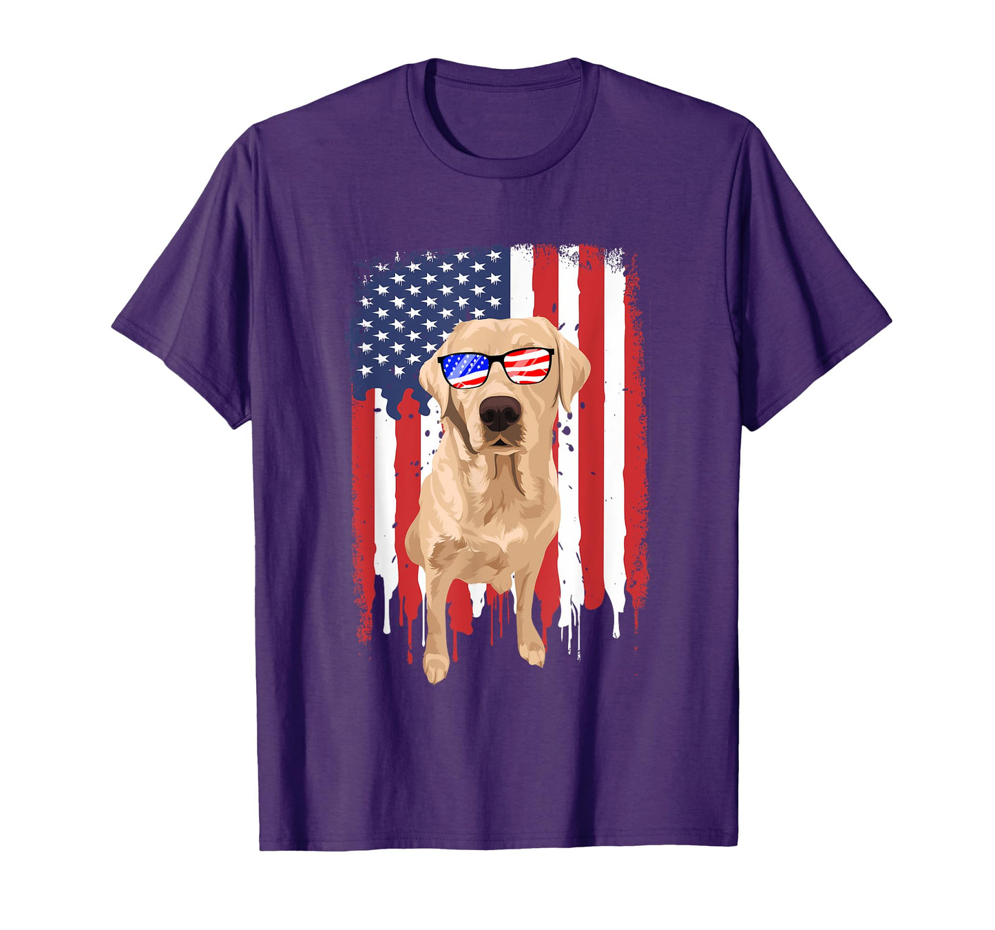 Labrador Retriever Shirt Independence Day 4th July USA Flag T-Shirt